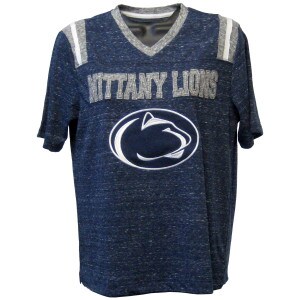 women's navy heather v-neck short sleeve t-shirt Nittany Lions